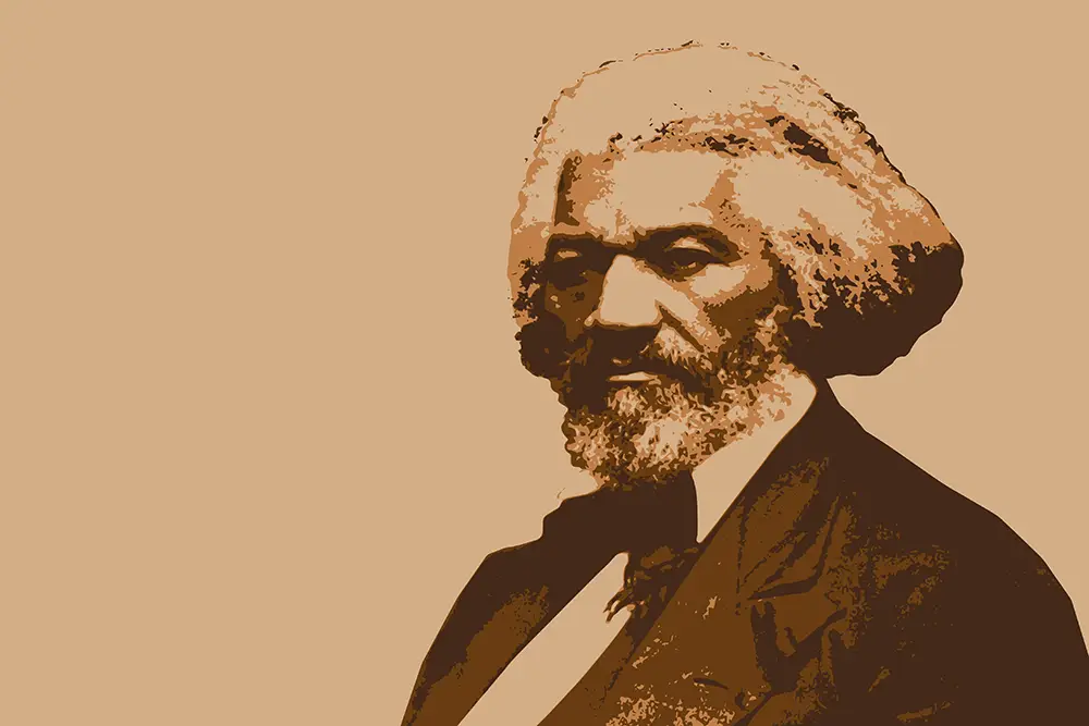 Frederick Douglass photo with a filter overlay.