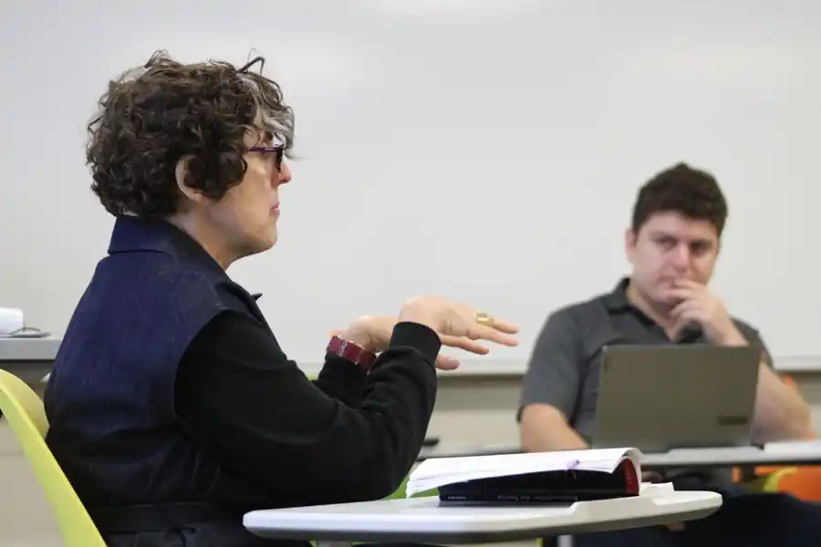 Dr. Lois Presser lectures during her women and gender studies course on Oct. 17, 2023. 

Madelyn Stone / The Daily Beacon