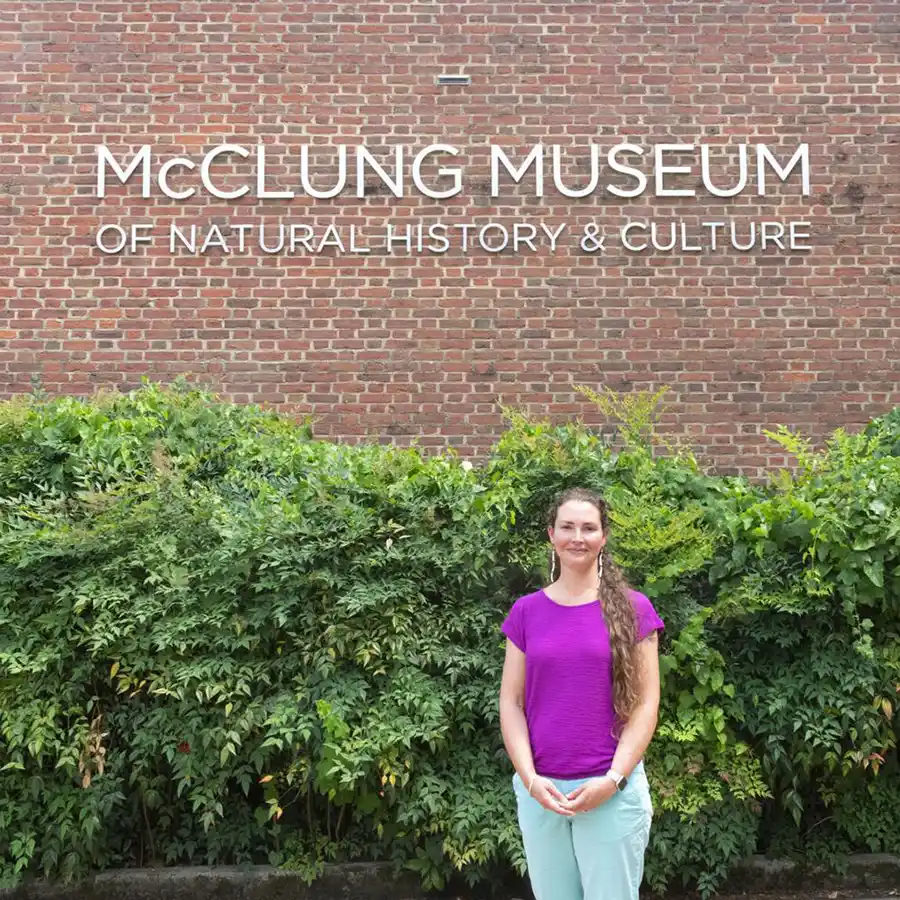 Lisa King in front of McClung Museum