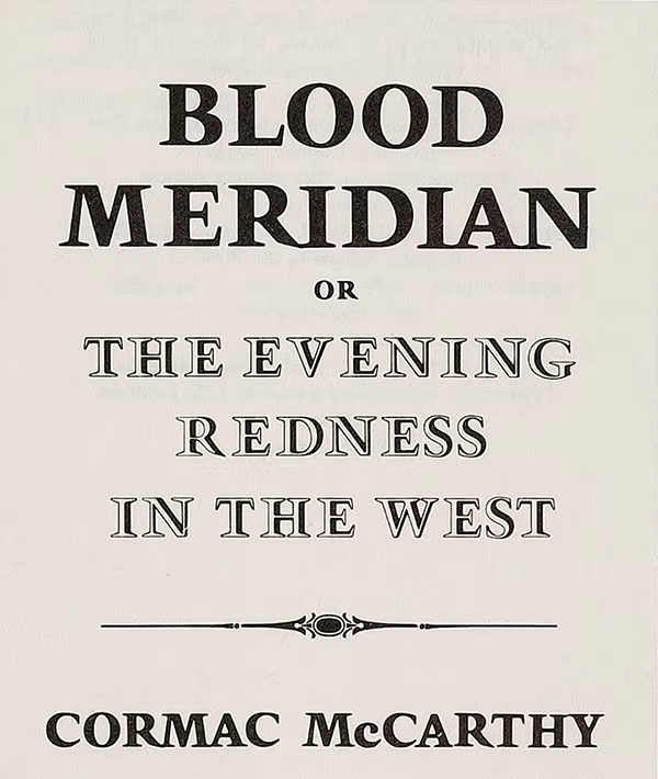 book jacket of Blood Meridian